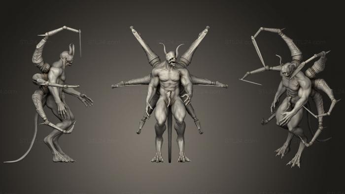 Статуэтки герои, монстры и демоны (Статуя Чарта, STKM_0751) 3D модель для ЧПУ станка
